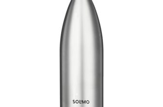 Amazon Brand – Solimo Stainless Steel Insulated Cola Bottle (1000ml) | Superior Durability | 100% Food-Safe | Leak Proof | BPA-Free Cap (Steel Finish)