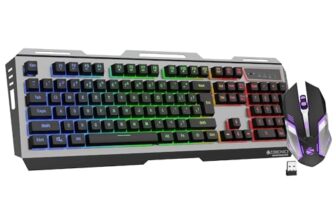 ZEBRONICS Transformer PRO Gaming Wireless Keyboard & Mouse Combo with 2.4GHz, Aluminum Body, Built in Battery, Multicolor LED Modes, Type C, Double Shot Keycaps, up to 4000 DPI