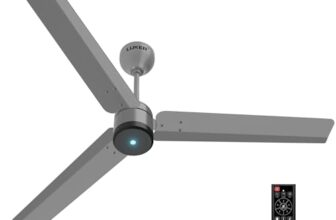 LUKER JVLuker USA Aero Zen 1200mm BLDC Ceiling Fan with IR Remote BEE 5 Star 65% Energy Saving High Air Delivery Low Noise LED Indicator Reverse Mode for Living & Bedroom Warm Grey 3 Yrs Warranty