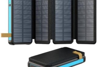 LRSA Solar Power Bank, 20000mAh, Foldable Multiple Solar Panels, Portable Charger for Outdoor Use