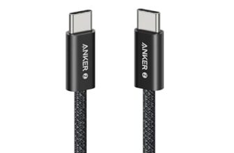 Anker Zolo USB C to USB C Cable, Braided and Dirt-Free Type C Fast Charging Cable, Slim Connector, for iPhone 16 Series, MacBook (240W) (Black, 3ft)