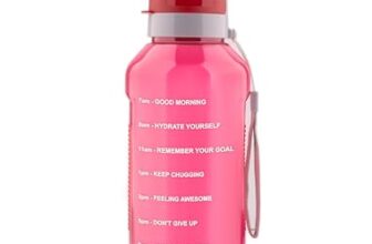 Clazkit Plastic Flexisip 1.5L Motivational Water Bottle | BPA-Free, Leak-Proof, Flip-Top Cap | Nylon Strap & Time Marker | Large Gym & Daily Hydration Bottle For Men & Women | Pink