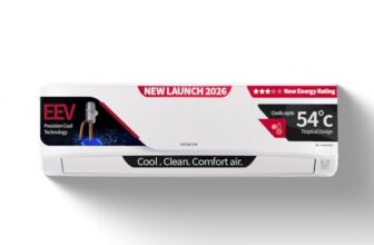 Hitachi 1 Ton 3 Star, New Star rated, Inverter Split AC (Copper, 4 Way Swing, ice Clean, EEV Precision- Higher Performance Cooling, RAS.G312PCDIBS, White)