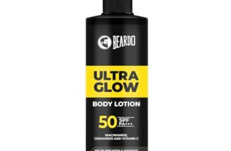 Beardo Ultraglow SPF 50 PA+++ Body Lotion for Men, 250 ml | Sun protection,Hydrating & Light Weight Winter Moisturizer for Body | Moisturizes & Nourishes Dry Skin | Body Butter for Men