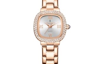 London Fog Ave Maria Collection Analog Watch for Women with Square Dial, Crystal Studded Bezel Roman Numeral Markers and Stainless Steel Strap LFW20004-44