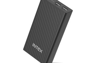 Intex Core 20K Poly 20000mAh Power Bank with 12W | Dual USB Output, Type-C & Micro Input, LED Indicator, Multi-Layer Protection, Portable Charger for Smartphones & Tablets (Black)
