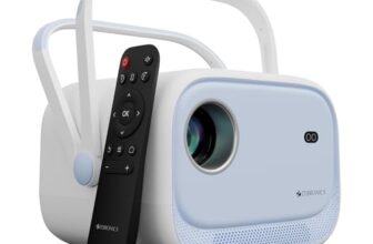 Zebronics Android Smart Projector, 1080p, 5200 Lumens, 200″ Screen, 200° Tilt, Auto Focus, Auto Keystone, Auto Sensor Tech, BT, WiFi, App Support (Netflix, Prime, etc), Miracast (Pixaplay 34, Blue)