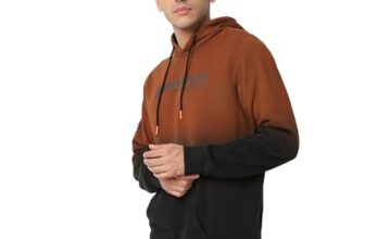 Spykar Hooded Full Sleeves Red Sweatshirt for Men (Size: 2XL)-MSSLGT2BC026-RUST RED