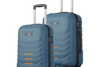 Safari Crescent 8 Wheels Set of 2, Cabin & Check-in Trolley Bags Hard Case Polycarbonate 360 Degree Wheeling System Luggage, Travel Bags, Suitcase for Travel, Trolley Bags for Travel, Ink Blue