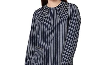 oxolloxo Women Regular Fit Polyester Regular Sleeves Stripe Casual Blue Top