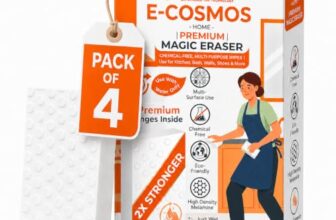 E-COSMOS® Magic Eraser Cleaning Sponge, High-Density Melamine Foam Scrub Pad for Kitchen, Bathroom, Walls and Shoes, 4-Pack