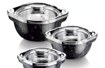 Signoraware Royal Bliss BPA Free Plastic Casserole Set| Inner Steel & Outer Plastic| Safe & Durable Gifting Set| Ideal for Storing Chapatti, Rice & Curries (1L+ 1.5L+ 2L| Setof3| Black)