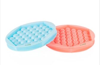 Clazkit Hexagon Ice Cube Tray with Lid (Pack of 2) – 37 Grid Small Ice Cubes, Easy Release Freezer Tray, BPA Free Plastic Ice Mold for Drinks, Juice, Cocktails & Daily Use