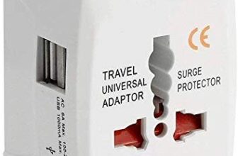 Universal Travel Plug Adapter Worldwide International All in One Portable Travel Adapter Wall AC Power Plug Adapter Wall Charger with Dual USB Charging Ports for USA EU UK AUS Cell Phone Mobile Laptop