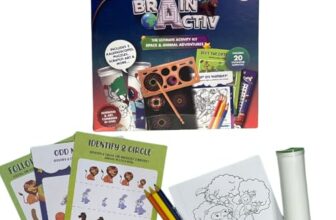 PlayMagic BrainActiv Kaleidoscope Making DIY Kit for Kids 3+|Magical Pattern Creation Kit|2 Kaleidoscopes, Scratch Sheets, 8 Activity Sheets|Educational Birthday Gift for Kids-Space & Animal Adventure