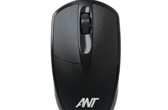 Ant Globe 10 Wired Optical Mouse with 1200 DPI, USB Connectivity, Lightweight Design, Durable 3 Buttons, Compatible with Windows/Mac/Linux_Black