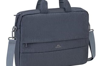 RIVACASE Prater Anti theft Laptop bag 15.6 Inches Waterproof Compact Shoulder Bag for Notebooks Ultra Light Computer Bag for Women/Men/Travel/Business, Compatible with Laptop Macbook Pro 15.6 inch