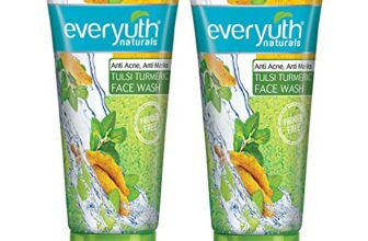 Everyuth Naturals Anti Acne,Anti Marks Tulsi Turmeric Face Wash|Gentle Exfoliation & Blemish Control|Paraben free|For Oily,Dry,Normal,Combination & Sensitive Skin|100% Soap Free – 150 g (Pack of 2)
