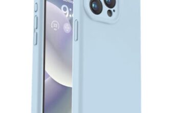Inktree iPhone 15 Pro Max Back Cover,Upgrade Defender Liquid Silicone, [Full Covered Camera], Shockproof Phone Cover for iPhone 15 Pro Max 6.7 inch – Light Blue