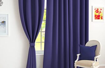 Story@Home 100% True Blackout Door Curtains 7 Feet Long Set of 2 | Plain Design | Room Darkening Curtain | Thermal Insulated Curtains for Living Room, Bedroom | (116 x 215 cm, Violet)