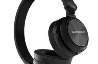 Nu Republic Starboy with 54 Hour Playtime,X-Bass® Technology,40mm Neodymium Drivers,Gaming Mode,Bluetooth V5.4,Dual Pairing,Dual Stereo,Type-C Fast Charging ENC Bluetooth Over Ear Headphones (Black)