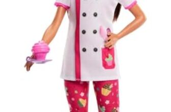 Barbie Doll & Accessories, Career Pastry Chef Doll with Hat, and Cake Slice
