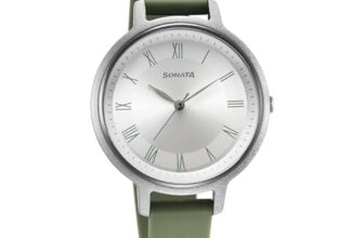 Sonata Polyurethane Silver Dial Analog Watch for Women-87049PP11W