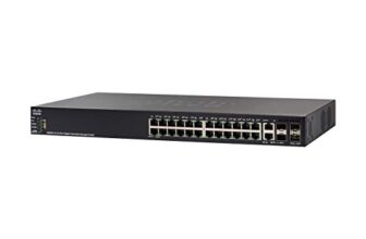 Cisco SG550X-24 Stackable Managed Switch | 24 Gigabit Ethernet (GbE) Ports | 2 x 10G Combo | 2 x SFP+ | L3 Dynamic Routing | Limited Lifetime Protection (SG550X-24-K9-IN)