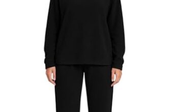 KOTTY Women’s Coral Fabric Zinc Black Winter Set (Black,L)-KTTWINTERSET165L