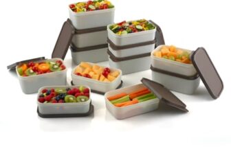 Aquaware Plastic Storage Food Containers with Lid Set of 12(6x350ml & 6x250ml)Ivory Chocolate,BPA Free Food Grade Plastic Container,Microwave & Dishwasher Safe,Airtight Leak Proof,Lunch box for office