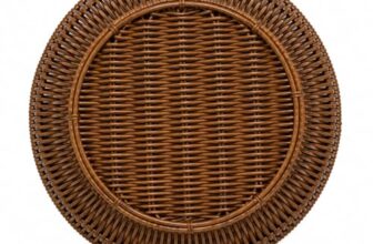 Decorative Handwoven Basket for Bread, Fruits & Vegetable Storage Durable Round Rattan Basket for Kitchen, Dining & Cafe Serving Purpose