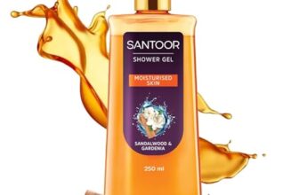 Santoor Moisturizing Shower Gel With Natural Sandalwood & Gardenia Extracts| For Men & Women| Moisturizing Body Wash With Glycerin | Suitable For All Skin Types| No Parabens| No Silicones| 250ml