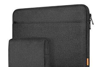 Dynotrek Protector 15.6 inch Laptop Sleeve Case, with Charger Pouch Shockproof Protective Notebook Cover, Accessory Pocket, Briefcase Carrying Computer Hand Bag, HP, ASUS, Dell, Lenovo, Acer -Black