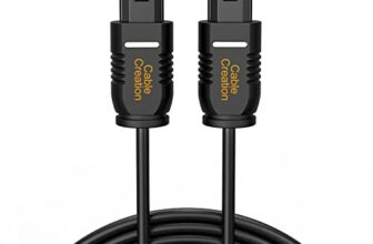 CableCreation Optical Digital Audio Cable 10FT, Thin Fiber Optic Toslink Gold Plated Optical S/PDIF Cord for Home Theater, Sound Bar, TV, PS4, Xbox, VD/CD Player, Game Console& More, Black/OD:2.2mm