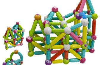 ToyMagic 36 Pcs Magnetic Balls and Magnet Rods Toy Building Set|Colorful DIY STEM Building Blocks Sticks for Ages 3+|Magnet Toy Set, Montessori Toys for Kids Early Educational Learning|Made in India