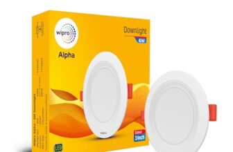 wipro 6W Alpha Downlight for Junction Box | Pink |3 inch Cutout, 22mm Height| Surge Protection Upto 350 VA | High Voltage Protection Upto 4KV | Pack of 1