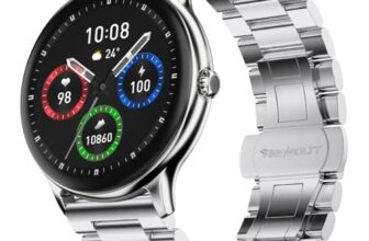 Fire‑Boltt Phoenix Pro Round Smart Watch 1.39″ Display with Bluetooth Calling,AI Voice Assistant,SpO2 & Heart Rate Monitor, 120+ Sports Modes,IP67 Waterproof Metal Smart Watch for Men & Women – Silver