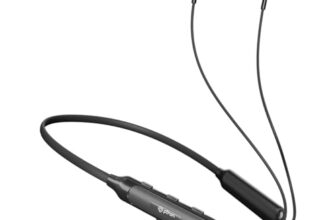pTron Tangent Evolve w/ 50Hrs Playtime, HD Mic, Pristine Sound, 14mm Drivers, Bluetooth V5.3 w/Dual-Device Pairing Wireless Neckband, Magnetic Buds, Voice Assistant,Type-C Fast Charging & IPX4(Black)
