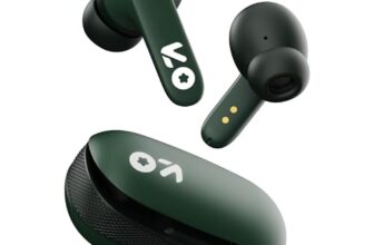 GOBOULT Y1 Ear Buds Wireless with 50Hr Playtime, Clear Calling ENC Mic, Low Latency Made in India, Gaming, 10mm Bass Drivers Earbuds Buds TWS Bluetooth (Black) (Green)