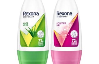 Rexona Aloe Vera Underarm Roll On Deodorant For Women, Antiperspirant, Removes Odour, Keeps Skin Fresh & Clean, Alcohol Free, Skin Friendly, 50 ml pack of 2