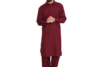 SOJANYA (Since 1958 Men’s Maroon Cotton Blend Pathani Kurta Salwar