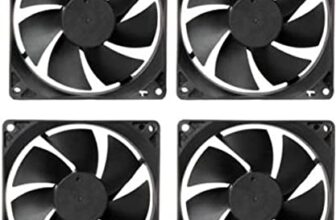 TechSupreme PACK OF 4 DC 12V Cooling Fan for PC Case 80X80X25MM Cabinet Fan 3.5-Inch Square Cooler (Black)