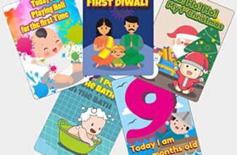 Crackles Funny Theme Baby Milestone Cards Recording 0-12 Months Along with Funny Event Cards -Pack of 35 Cards, Multicolor