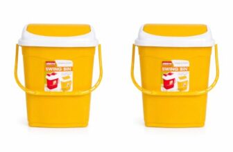ARISTO Plastic Swing Lid Garbage Dustbin 16 LTR Combo (Yellow & Yellow)