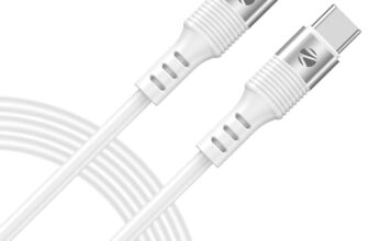 Zebronics Wattz 60CC2 Type-C to Type-C Soft Silicone Cable, PD 60W, 1 Meter, Durable, Charge & Sync, Rapid Charging, For Laptops, Tablets, Mobiles (White)