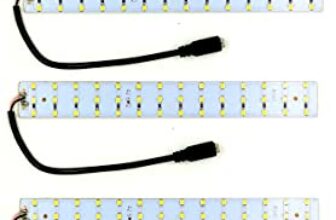 INVENTO 5Pcs 12V 15W 2835 LED Strip White Color 42 SMD LED Plate 200x25x2.5mm with 5.5mm DC Jack High Power Ultra Bright
