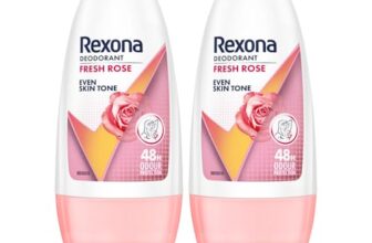 Rexona Fresh Rose Even Skin Tone Underarm Roll-On Deodorant for Women | 48-Hour Odour Protection, 0% Alcohol | 50ml (Pack of 2)