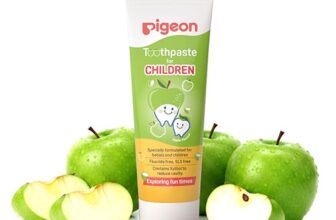 Pigeon Apple Toothpaste for Babies & Kids 45 g | Fluoride & SLS Free | Colour & Paraben Free | pH-Balanced Gentle Daily Oral Care