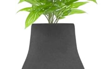 Amazon Brand – Solimo Flower Vase with Rust-Resistant Coating | Stylish and Easy-to-Clean Finish | Compact Design for Modern Décor | Bouquet Vase (Big) – Textured Black