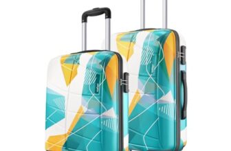 Safari Luma Neo 8 Wheels Set of 2 (Cabin + Medium) Trolley Bags, Hard Case Printed Polycarbonate, 360 Degree Wheeling Carry-on & Check-in Luggage, Suitcase for Travel, Trolley Bags for Travel, Multi